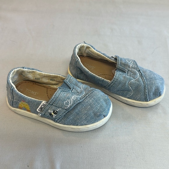 Toms - Classic Alpargata canvas shoes with Bee design and velcro closure - Picture 2 of 6